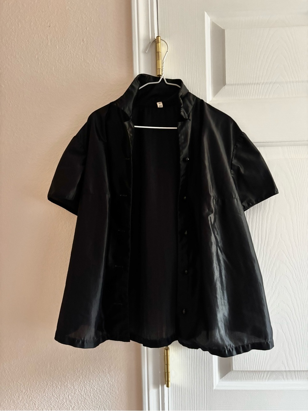 Vintage Black Short Sleeve Button Up Shirt M